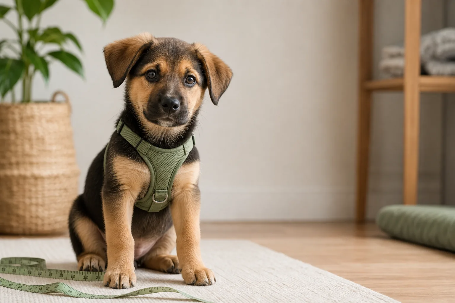 Puppy Harness Size Guide: How to Measure and Choose the First Fit: puppy harness sizing and measuring scene.