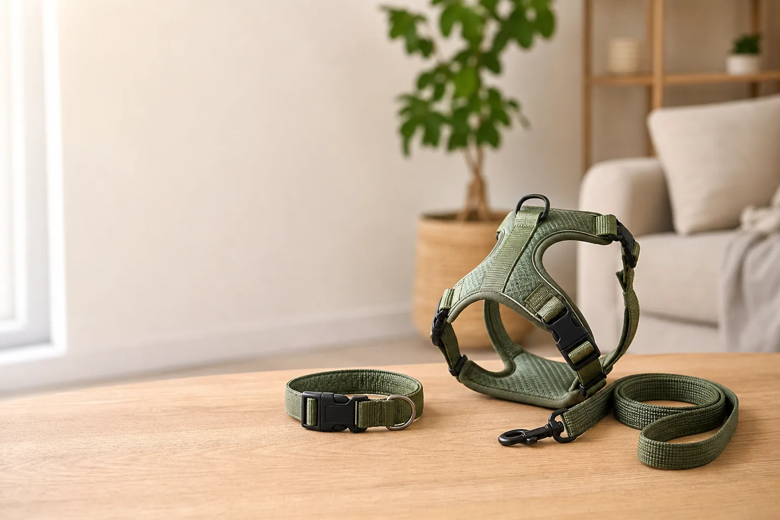 Dog Harness vs Collar: Which Is Better for Walks?: dog harness and collar comparison setup.