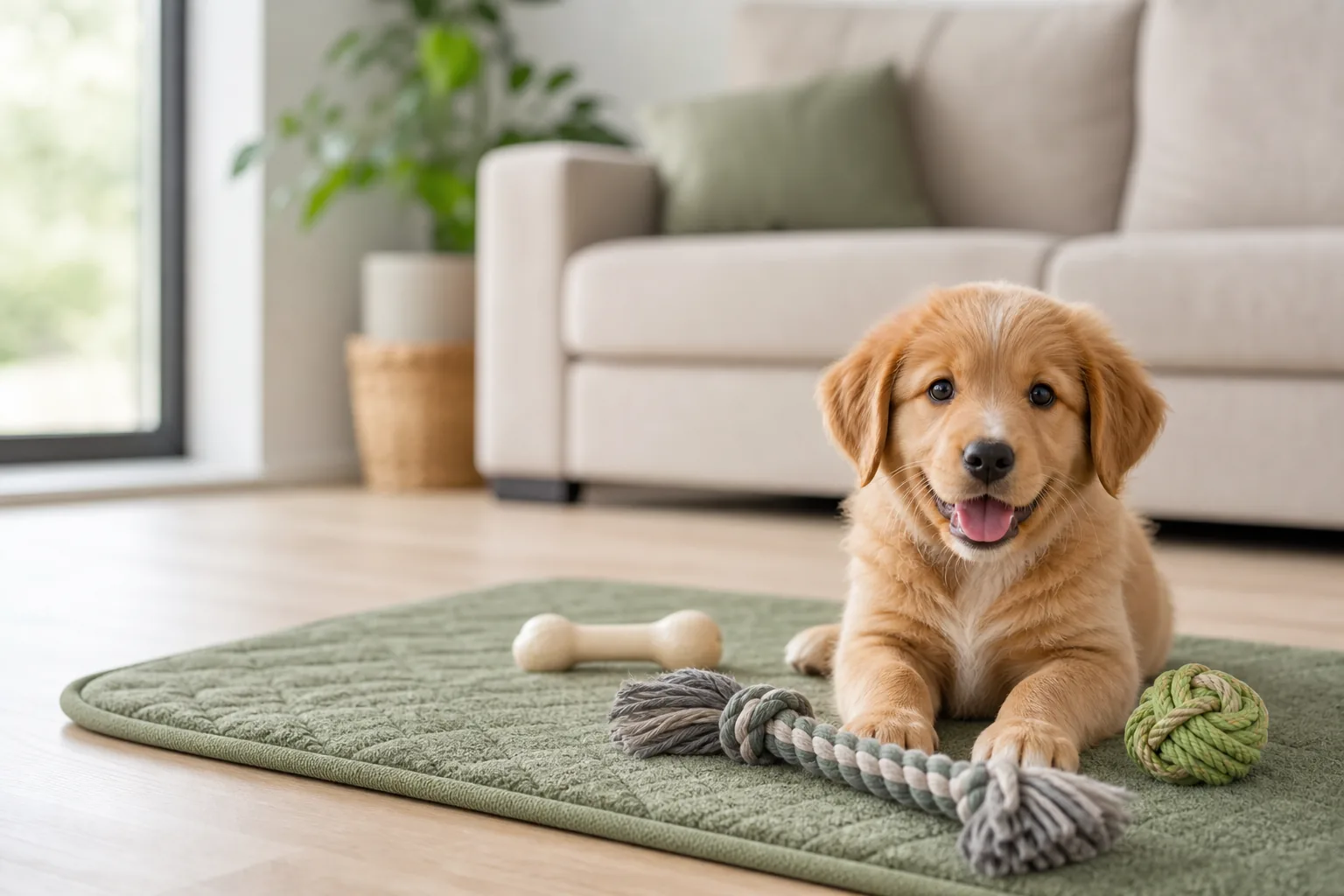 Best Chew Toys for Teething Puppies: What to Look For: teething puppy with chew toys in a playful safe scene.
