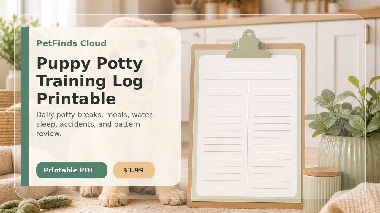 Puppy Potty Training Log Printable | PetFinds Cloud Printable printable product cover