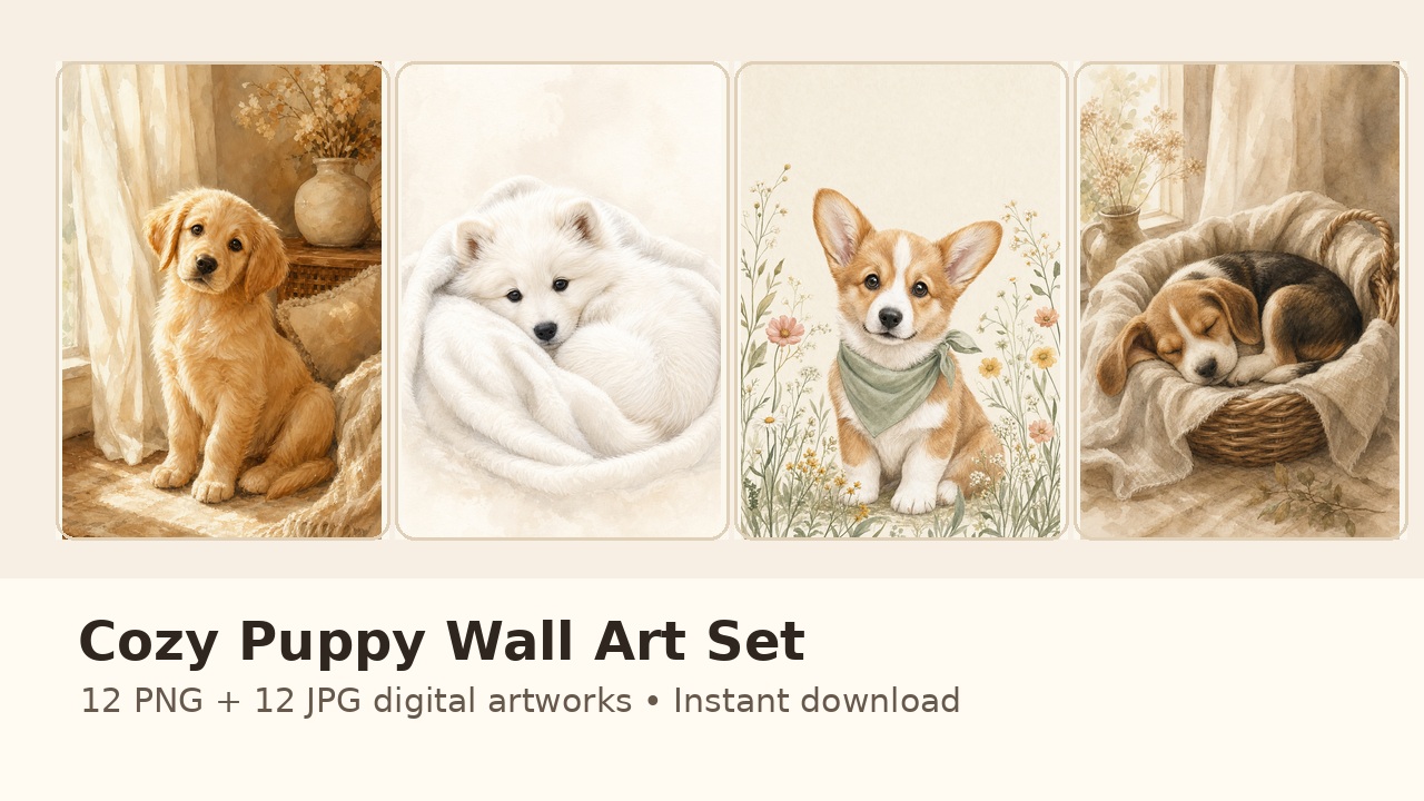 Printable dog wall art category cover
